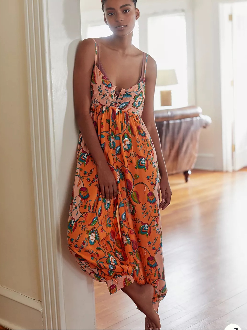 Anthropologie floral lounge jumpsuit